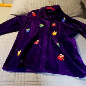 Purple Holiday Velvet Jacket